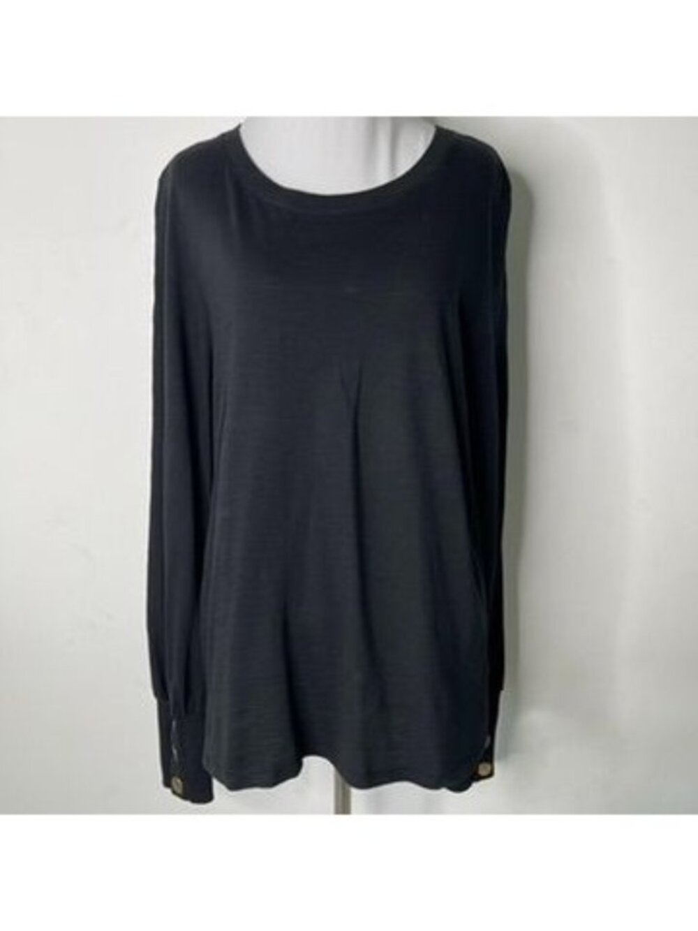 Nation LTD Womens Knit Top Size Large Black Sheer Long Sleeve Y2K